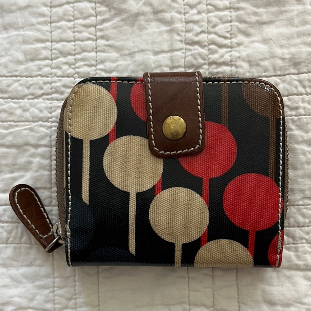 Orla Kiely Black and Red Wallet